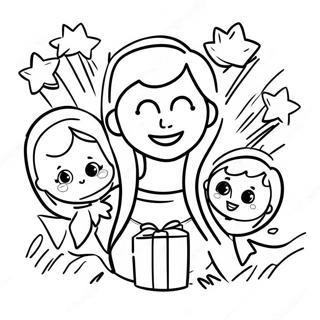 Super Mom With Kids Coloring Page 66631-55025