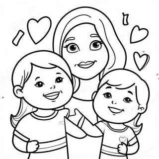 Super Mom With Kids Coloring Page 66631-55026