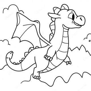 Puff The Magic Dragon Flying Over Mountains Coloring Page 66651-55034