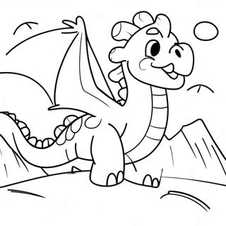 Puff The Magic Dragon Flying Over Mountains Coloring Page 66651-55036