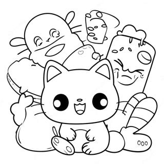 Chococat With Friends Coloring Page 6665-5423