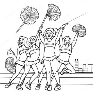 Usc Cheerleaders In Action Coloring Page 66661-55043