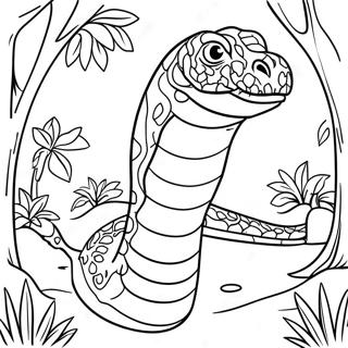 Titanoboa In Jungle Coloring Page 66671-55050