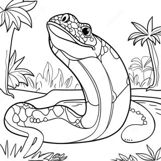 Titanoboa In Jungle Coloring Page 66671-55051