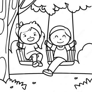 Kids Swinging In The Park Coloring Page 66691-55060