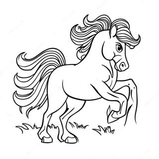 Majestic Friesian Horse In Gallop Coloring Page 66701-55069