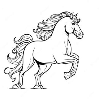 Majestic Friesian Horse In Gallop Coloring Page 66701-55070