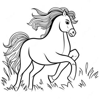 Majestic Friesian Horse In Gallop Coloring Page 66701-55071