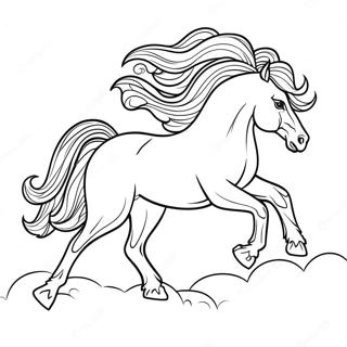 Majestic Friesian Horse In Gallop Coloring Page 66701-55072