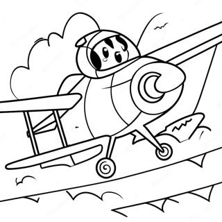 Adventurous Pilot Flying A Plane Coloring Page 66721-55099