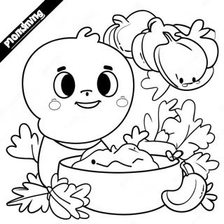 Cute Among Us Characters With Thanksgiving Feast Coloring Page 66751-55111