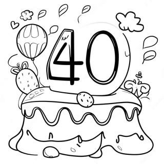 40th Birthday Celebration Coloring Page 66770-55126