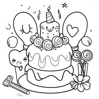 40th Birthday Celebration Coloring Page 66770-55128