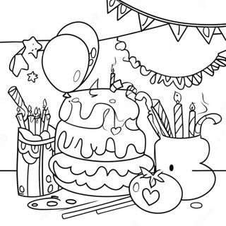 Fun 40th Birthday Party Coloring Page 66771-55132