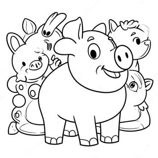 Porky The Pig With Friends Coloring Page 66831-55174