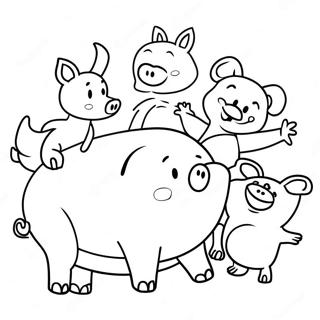 Porky The Pig With Friends Coloring Page 66831-55175