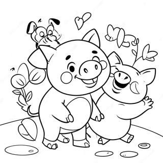 Porky The Pig With Friends Coloring Page 66831-55176