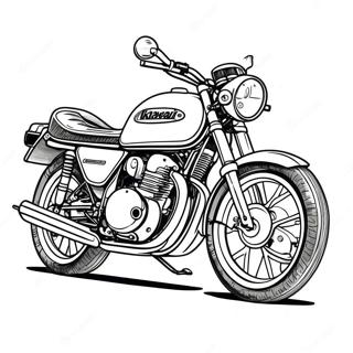 Classic Kawasaki Motorcycle Coloring Page 66851-55195