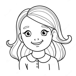 Cute Cartoon Hair Coloring Page 6685-5437