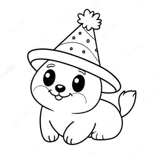 Cute Mole With Party Hat Coloring Page 66861-55202