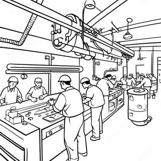 Busy Factory Scene Coloring Page 66911-55246