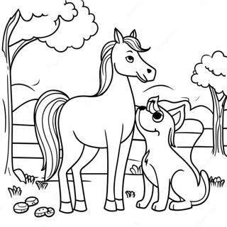 Horse And Dog Coloring Page 66971-55266