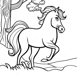 Majestic Horse Galloping Coloring Page 66972-55274