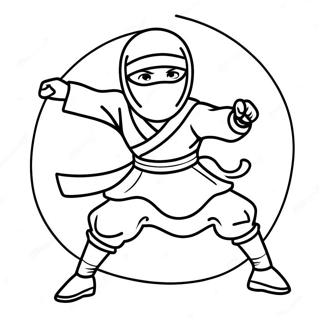 Fearless Ninja Girl In Action Coloring Page 67022-55347