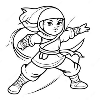 Fearless Ninja Girl In Action Coloring Page 67022-55348