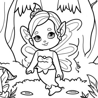 Enchanting Fairy In The Magical Forest Coloring Page 6705-5453