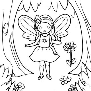 Enchanting Fairy In The Magical Forest Coloring Page 6705-5454