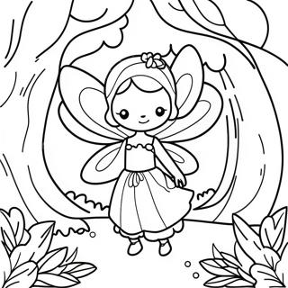 Enchanting Fairy In The Magical Forest Coloring Page 6705-5455