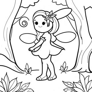 Enchanting Fairy In The Magical Forest Coloring Page 6705-5456