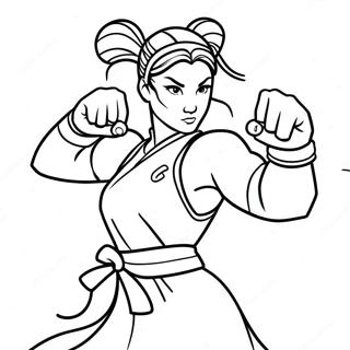 Chun Li In Battle Stance Coloring Page 67102-55374