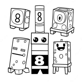 Numberblocks 8 Coloring Page 67162-55420