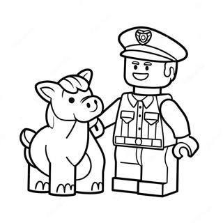 Lego Police Officer In Action Coloring Page 67173-55435