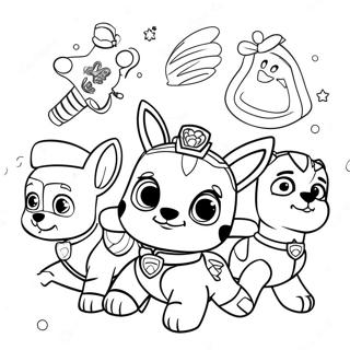 Christmas Paw Patrol Coloring Pages