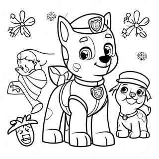 Christmas Paw Patrol Coloring Page 671-534