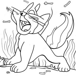 Fierce Warrior Cats In Battle Coloring Page 67243-55501