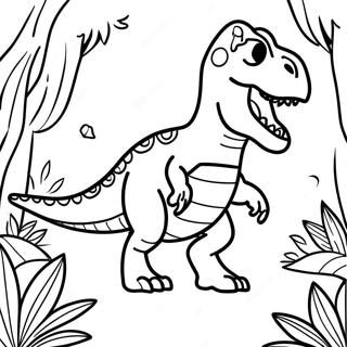 T Rex Roaring In The Jungle Coloring Page 67263-55500