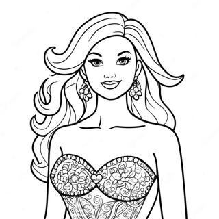 Chelsea Barbie In A Sparkly Dress Coloring Page 67273-55509