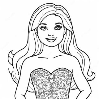 Chelsea Barbie In A Sparkly Dress Coloring Page 67273-55511