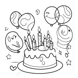 Joyful Birthday Celebration Coloring Page 67293-55527