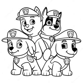 Paw Patrol Characters In Santa Hats Coloring Page 672-539