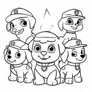 Paw Patrol Characters In Santa Hats Coloring Page 672-540