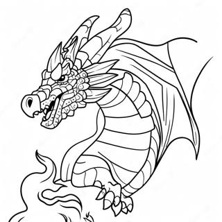 Fierce Dragon With Flames Coloring Page 67353-55573