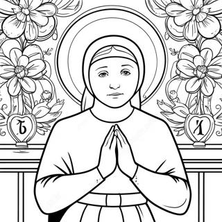 St Elizabeth Ann Seton In Prayer Coloring Page 67363-55581