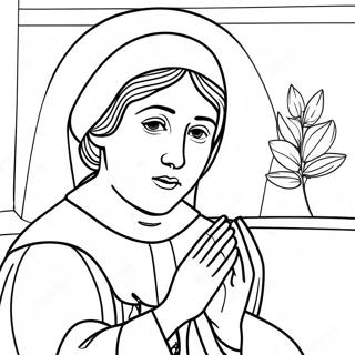 St Elizabeth Ann Seton In Prayer Coloring Page 67363-55582