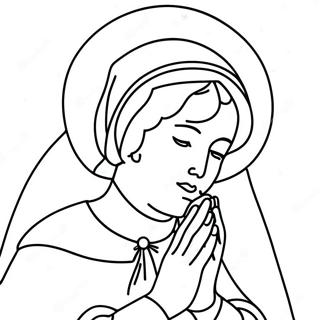 St Elizabeth Ann Seton In Prayer Coloring Page 67363-55583