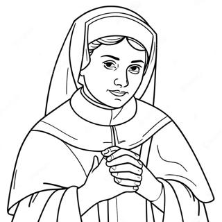 St Elizabeth Ann Seton In Prayer Coloring Page 67363-55584